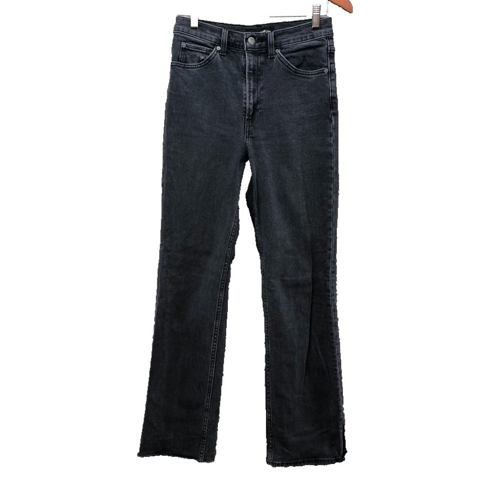 Denim Forum The 90s Hi‎ Rise Stacked Bootcut Jeans Womens 27 4 Black Classic Y2K